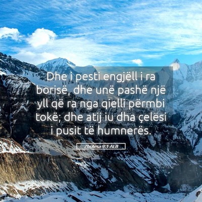 Picture 05 - Zbulesa 9:1 ALB - Dhe i pesti engjëll i ra borisë, dhe unë - Bible Verse Picture