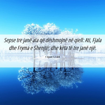 Picture 06 - 1 Gjonit 5:7 ALB - Sepse tre janë ata që dëshmojnë në qiell: - Bible Verse Picture