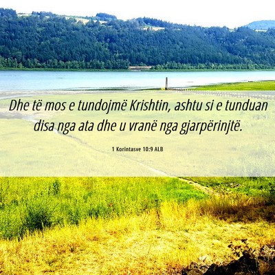 Picture 06 - 1 Korintasve 10:9 ALB - Dhe të mos e tundojmë Krishtin, ashtu si e - Bible Verse Picture