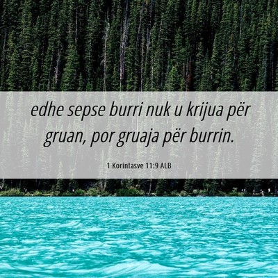 Picture 06 - 1 Korintasve 11:9 ALB - edhe sepse burri nuk u krijua për gruan, por - Bible Verse Picture