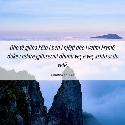 Picture 06 - 1 Korintasve 12:11 ALB - Dhe të gjitha këto i bën i njëjti dhe i vetmi - Bible Verse Picture