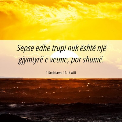 Picture 06 - 1 Korintasve 12:14 ALB - Sepse edhe trupi nuk është një gjymtyrë e - Bible Verse Picture