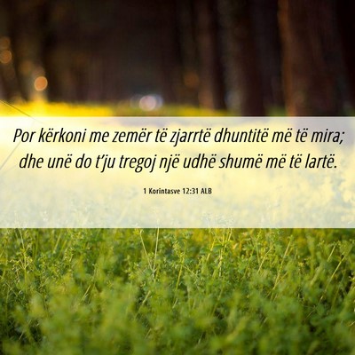 Picture 06 - 1 Korintasve 12:31 ALB - Por kërkoni me zemër të zjarrtë dhuntitë më - Bible Verse Picture