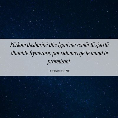 Picture 06 - 1 Korintasve 14:1 ALB - Kërkoni dashurinë dhe lypni me zemër të - Bible Verse Picture