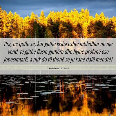 Picture 06 - 1 Korintasve 14:23 ALB - Pra, në qoftë se, kur gjithë kisha është - Bible Verse Picture