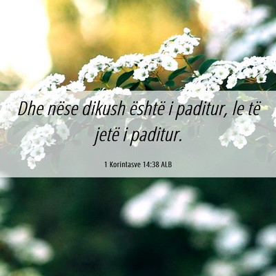 Picture 06 - 1 Korintasve 14:38 ALB - Dhe nëse dikush është i paditur, le të jetë - Bible Verse Picture