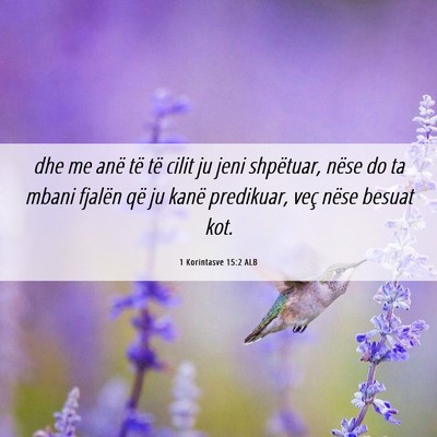 Picture 06 - 1 Korintasve 15:2 ALB - dhe me anë të të cilit ju jeni shpëtuar, - Bible Verse Picture