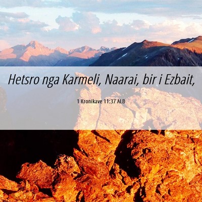 Picture 06 - 1 Kronikave 11:37 ALB - Hetsro nga Karmeli, Naarai, bir i - Bible Verse Picture