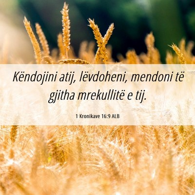 Picture 06 - 1 Kronikave 16:9 ALB - Këndojini atij, lëvdoheni, mendoni të gjitha - Bible Verse Picture