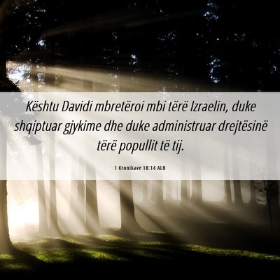 Picture 06 - 1 Kronikave 18:14 ALB - Kështu Davidi mbretëroi mbi tërë Izraelin, - Bible Verse Picture