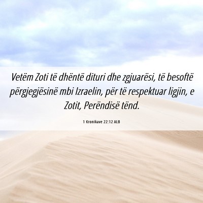 Picture 06 - 1 Kronikave 22:12 ALB - Vetëm Zoti të dhëntë dituri dhe zgjuarësi, - Bible Verse Picture