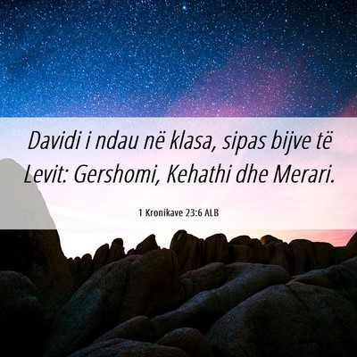 Picture 06 - 1 Kronikave 23:6 ALB - Davidi i ndau në klasa, sipas bijve të Levit: - Bible Verse Picture