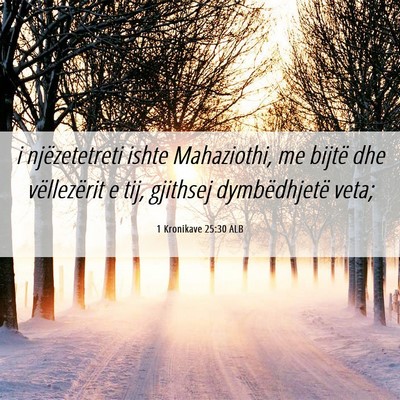 Picture 06 - 1 Kronikave 25:30 ALB - i njëzetetreti ishte Mahaziothi, me bijtë dhe - Bible Verse Picture