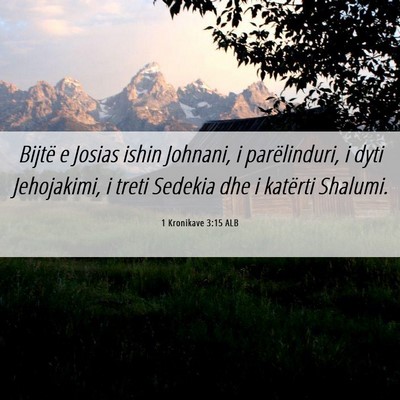 Picture 06 - 1 Kronikave 3:15 ALB - Bijtë e Josias ishin Johnani, i parëlinduri, i - Bible Verse Picture