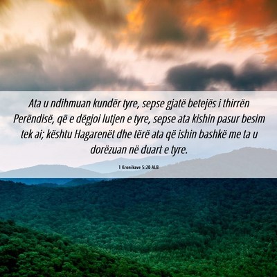 Picture 06 - 1 Kronikave 5:20 ALB - Ata u ndihmuan kundër tyre, sepse gjatë - Bible Verse Picture