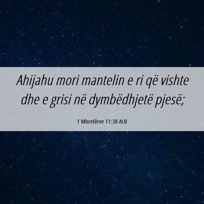 Picture 06 - 1 Mbretërve 11:30 ALB - Ahijahu mori mantelin e ri që vishte dhe e grisi - Bible Verse Picture