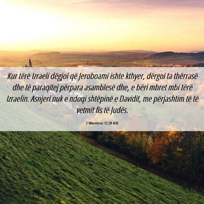 Picture 06 - 1 Mbretërve 12:20 ALB - Kur tërë Izraeli dëgjoi që Jeroboami ishte - Bible Verse Picture