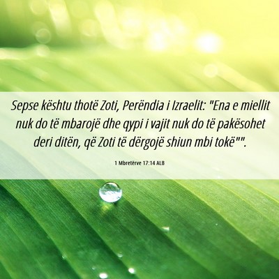 Picture 06 - 1 Mbretërve 17:14 ALB - Sepse kështu thotë Zoti, Perëndia i Izraelit: - Bible Verse Picture