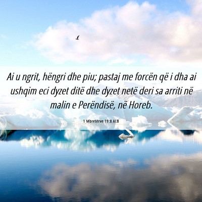 Picture 06 - 1 Mbretërve 19:8 ALB - Ai u ngrit, hëngri dhe piu; pastaj me forcën - Bible Verse Picture