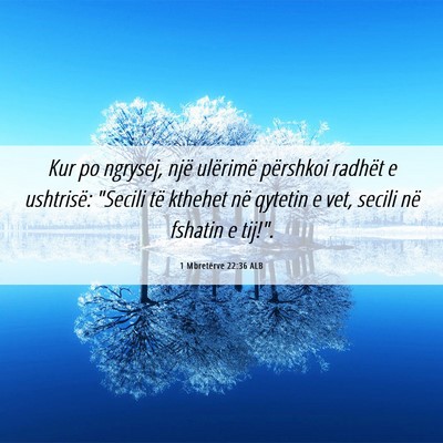 Picture 06 - 1 Mbretërve 22:36 ALB - Kur po ngrysej, një ulërimë përshkoi radhët - Bible Verse Picture