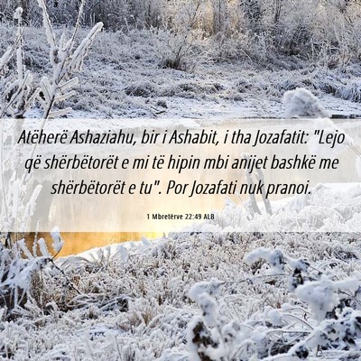 Picture 06 - 1 Mbretërve 22:49 ALB - Atëherë Ashaziahu, bir i Ashabit, i tha - Bible Verse Picture