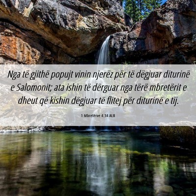 Picture 06 - 1 Mbretërve 4:34 ALB - Nga të gjithë popujt vinin njerëz për të - Bible Verse Picture