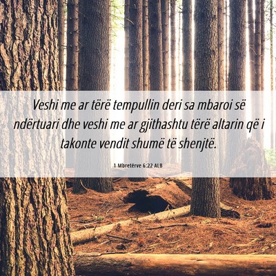 Picture 06 - 1 Mbretërve 6:22 ALB - Veshi me ar tërë tempullin deri sa mbaroi së - Bible Verse Picture
