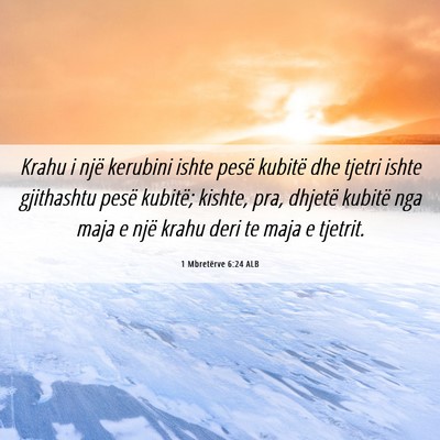 Picture 06 - 1 Mbretërve 6:24 ALB - Krahu i një kerubini ishte pesë kubitë dhe - Bible Verse Picture