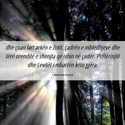 Picture 06 - 1 Mbretërve 8:4 ALB - dhe çuan lart arkën e Zotit, çadrën e - Bible Verse Picture