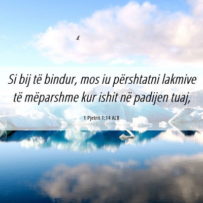 Picture 06 - 1 Pjetrit 1:14 ALB - Si bij të bindur, mos iu përshtatni lakmive të - Bible Verse Picture