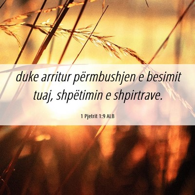 Picture 06 - 1 Pjetrit 1:9 ALB - duke arritur përmbushjen e besimit tuaj, - Bible Verse Picture
