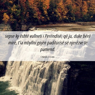 Picture 06 - 1 Pjetrit 2:15 ALB - sepse ky është vullneti i Perëndisë, që ju, - Bible Verse Picture