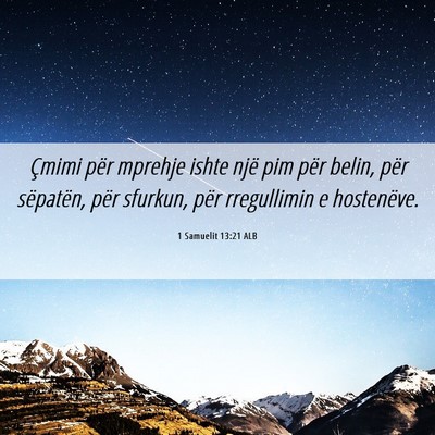 Picture 06 - 1 Samuelit 13:21 ALB - Çmimi për mprehje ishte një pim për belin, - Bible Verse Picture