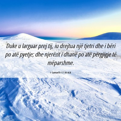 Picture 06 - 1 Samuelit 17:30 ALB - Duke u larguar prej tij, iu drejtua një tjetri - Bible Verse Picture