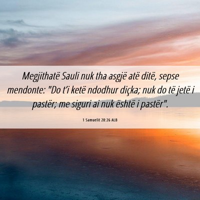 Picture 06 - 1 Samuelit 20:26 ALB - Megjithatë Sauli nuk tha asgjë atë ditë, - Bible Verse Picture