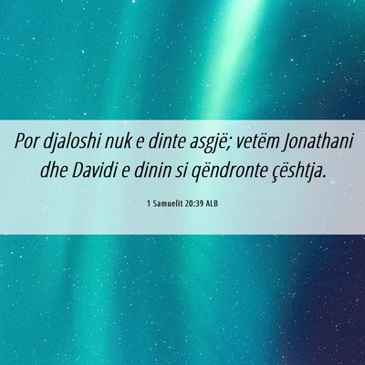 Picture 06 - 1 Samuelit 20:39 ALB - Por djaloshi nuk e dinte asgjë; vetëm Jonathani - Bible Verse Picture