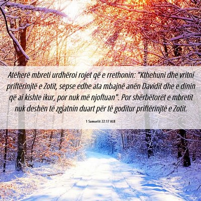 Picture 06 - 1 Samuelit 22:17 ALB - Atëherë mbreti urdhëroi rojet që e rrethonin: - Bible Verse Picture