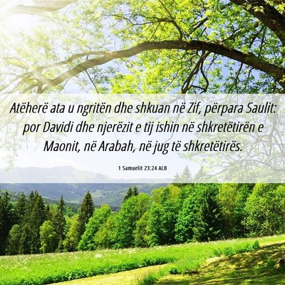Picture 06 - 1 Samuelit 23:24 ALB - Atëherë ata u ngritën dhe shkuan në Zif, - Bible Verse Picture