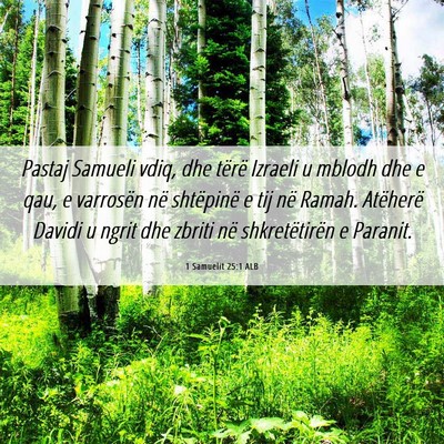 Picture 06 - 1 Samuelit 25:1 ALB - Pastaj Samueli vdiq, dhe tërë Izraeli u mblodh - Bible Verse Picture
