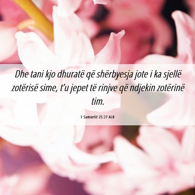 Picture 06 - 1 Samuelit 25:27 ALB - Dhe tani kjo dhuratë që shërbyesja jote i ka - Bible Verse Picture