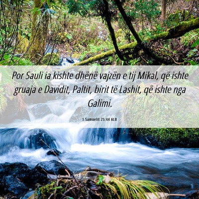 Picture 06 - 1 Samuelit 25:44 ALB - Por Sauli ia kishte dhënë vajzën e tij Mikal, - Bible Verse Picture