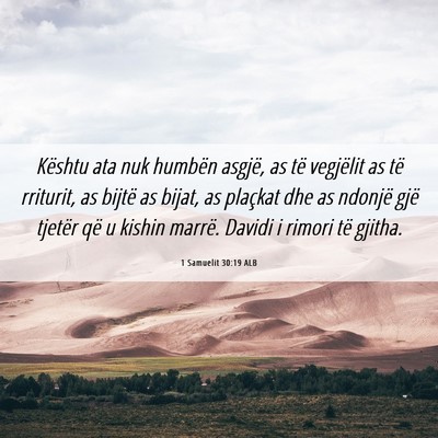 Picture 06 - 1 Samuelit 30:19 ALB - Kështu ata nuk humbën asgjë, as të vegjëlit - Bible Verse Picture