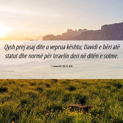 Picture 06 - 1 Samuelit 30:25 ALB - Qysh prej asaj dite u veprua kështu; Davidi e - Bible Verse Picture