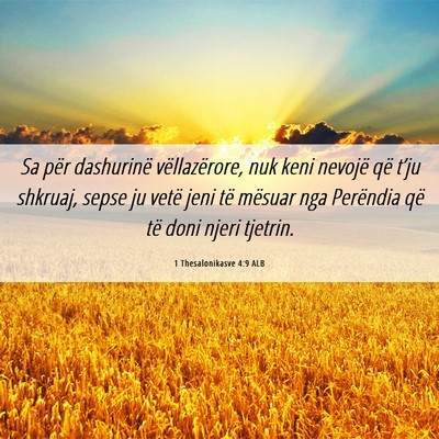 Picture 06 - 1 Thesalonikasve 4:9 ALB - Sa për dashurinë vëllazërore, nuk keni - Bible Verse Picture