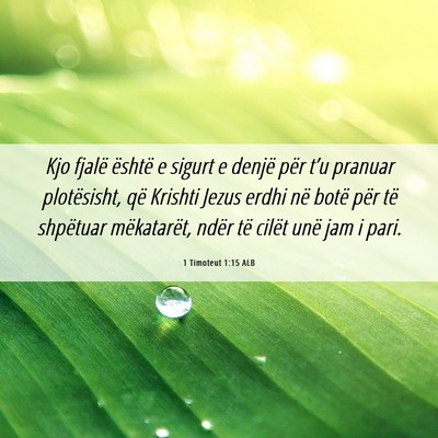Picture 06 - 1 Timoteut 1:15 ALB - Kjo fjalë është e sigurt e denjë për t’u - Bible Verse Picture