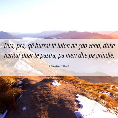 Picture 06 - 1 Timoteut 2:8 ALB - Dua, pra, që burrat të luten në çdo vend, - Bible Verse Picture