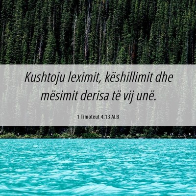 Picture 06 - 1 Timoteut 4:13 ALB - Kushtoju leximit, këshillimit dhe mësimit - Bible Verse Picture