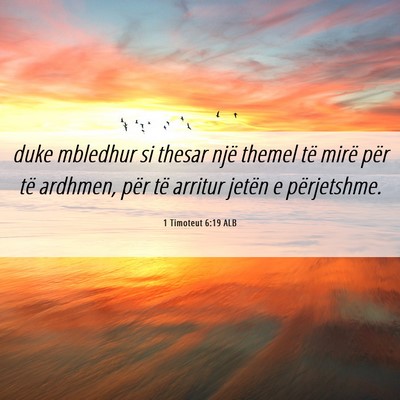 Picture 06 - 1 Timoteut 6:19 ALB - duke mbledhur si thesar një themel të mirë - Bible Verse Picture