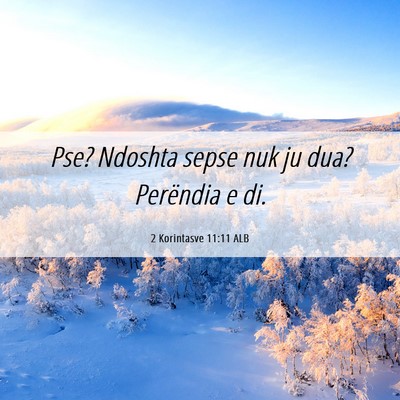 Picture 06 - 2 Korintasve 11:11 ALB - Pse? Ndoshta sepse nuk ju dua? Perëndia e - Bible Verse Picture
