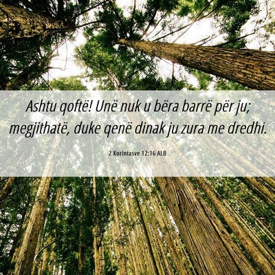 Picture 06 - 2 Korintasve 12:16 ALB - Ashtu qoftë! Unë nuk u bëra barrë për ju; - Bible Verse Picture